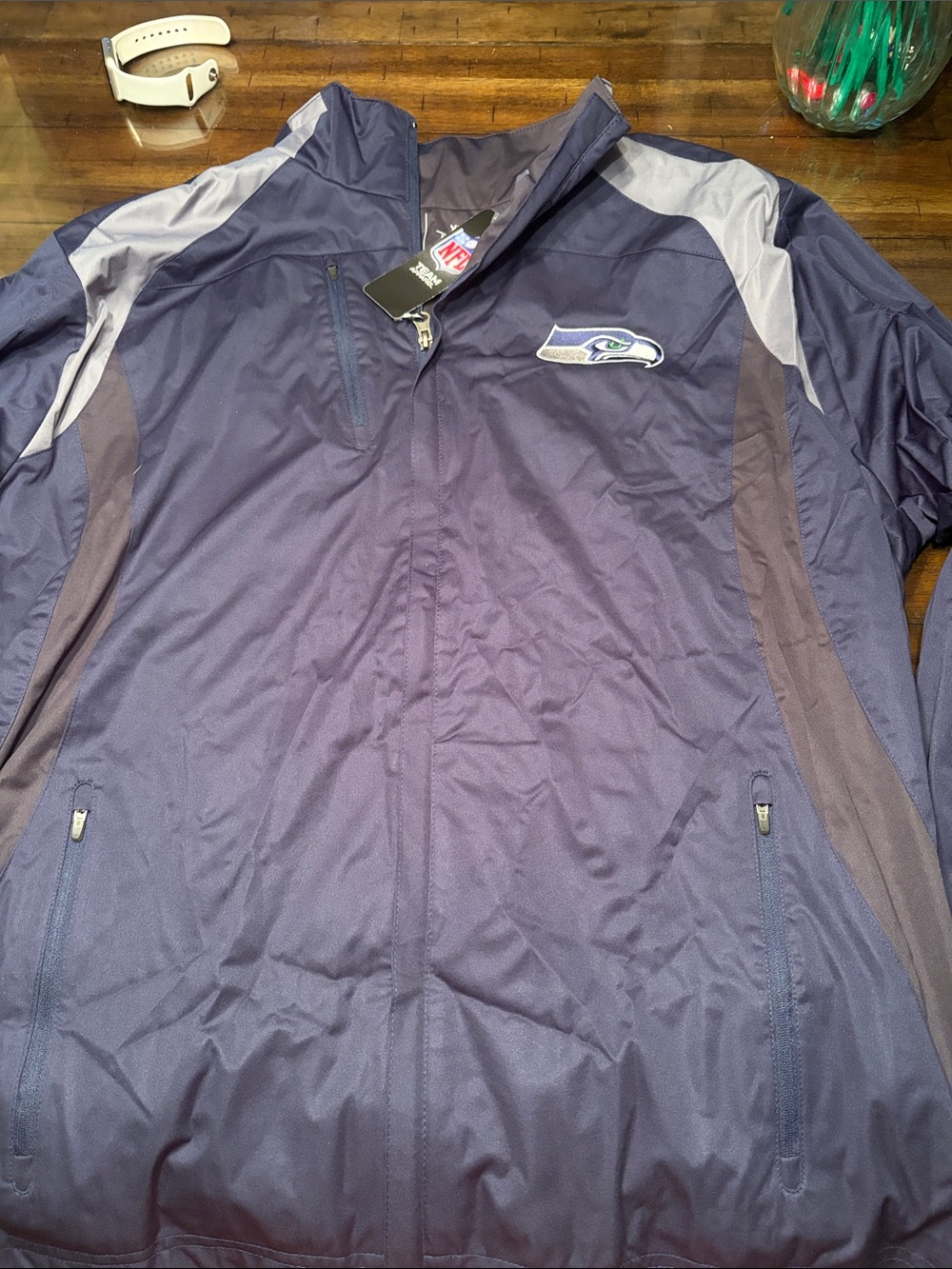 Seattle Seahawks Navy & Gray Men's Windbreaker Jacket - NFL